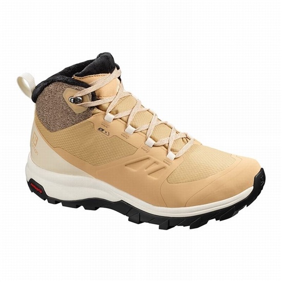 Brown Women's Salomon OUTSNAP CLIMASALOMON WATERPROOF Winter Boots | 142-NXZQIF