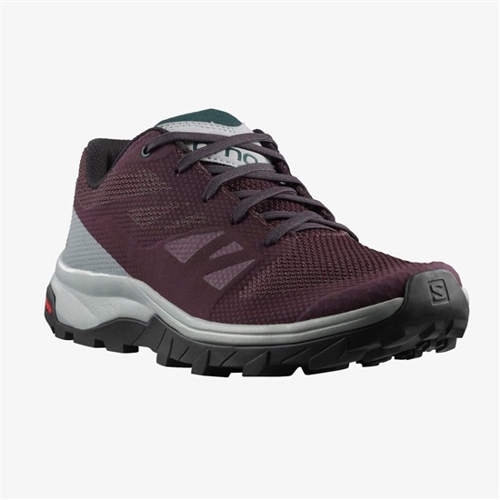 Burgundy Women's Salomon OUTLINE Trail Running Shoes | 914-PRDHCM