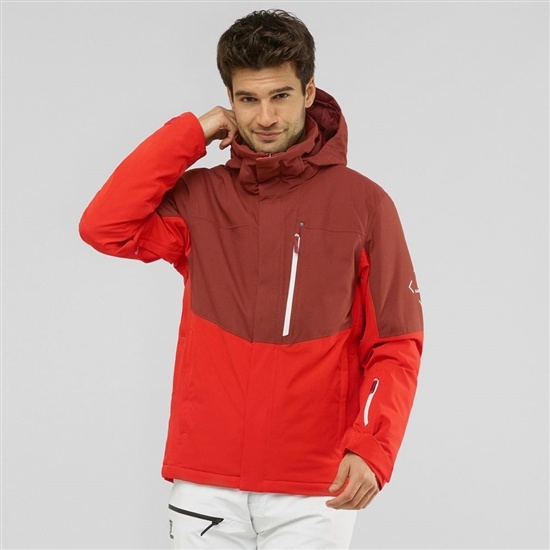 Coral Men's Salomon SPEED Ski Jackets | 196-IBSVKE