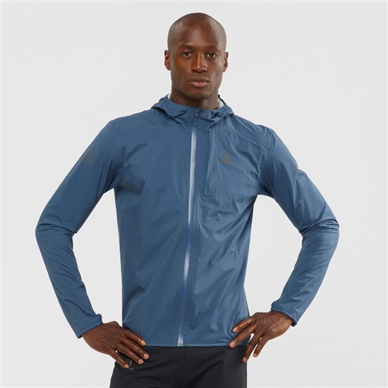 Dark Denim Men's Salomon BONATTI 2.5L Waterproof Jackets | 179-XLGSNQ