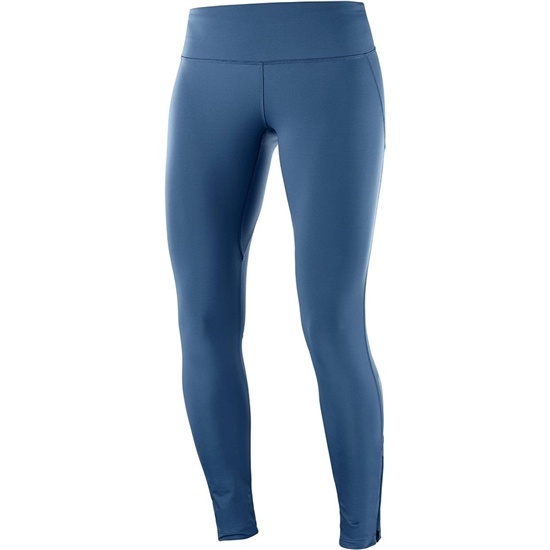 Dark Denim Women's Salomon AGILE WARM W Tights | 260-JBUXZW