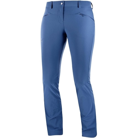 Dark Denim Women's Salomon WAYFARER STRAIGHT LT W Pants | 197-VYKLDQ