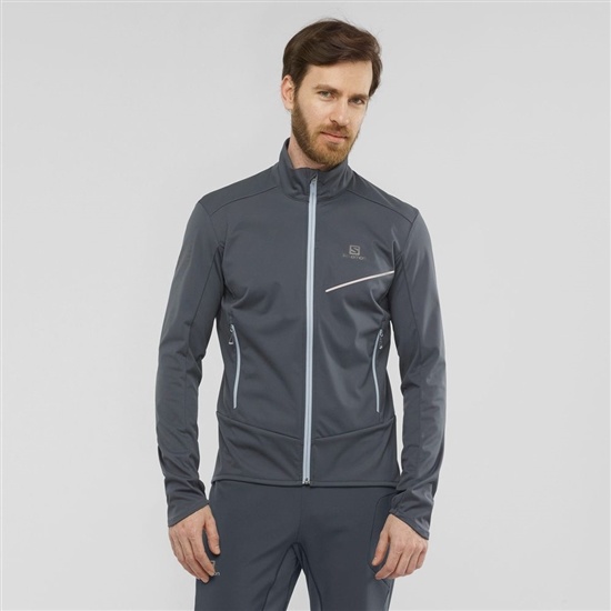 Dark Gery Men's Salomon RS SOFTSHELL JKT M Cross-Country Skiing Jackets | 851-RFNCIX