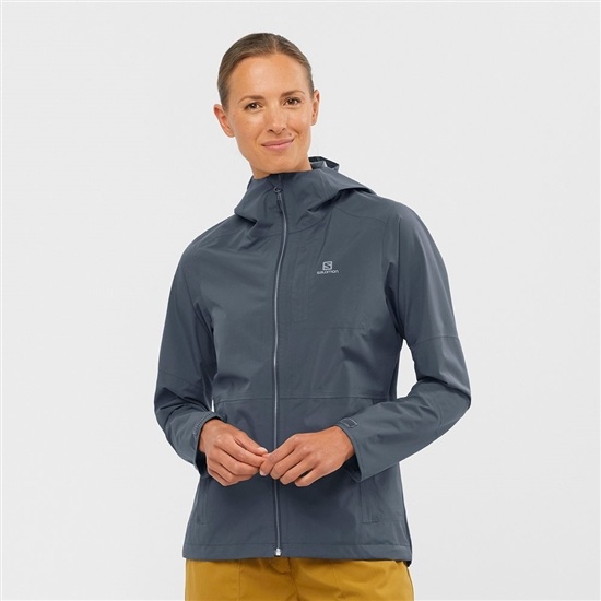 Dark Gery Women's Salomon OUTRACK WATERPROOF 2.5L Jackets | 187-PURHDX