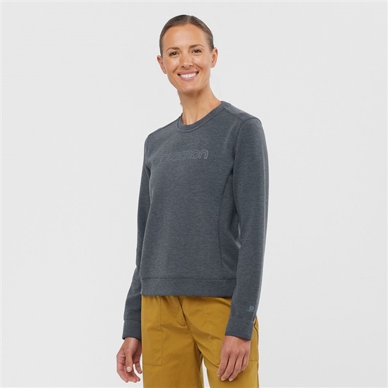 Dark Grey Women's Salomon COMET CREW NECK PULL W Midlayers | 187-NRQDZC
