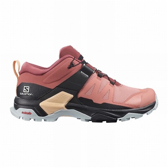 Dark Red / Cream Women's Salomon X ULTRA 4 Hiking Shoes | 603-KNQCOZ