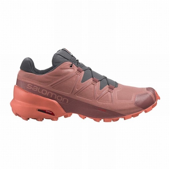 Dark Red Women's Salomon SPEEDCROSS 5 Trail Running Shoes | 820-JYSOVP