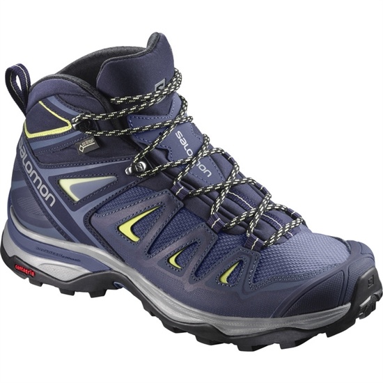 Deep Blue Women's Salomon X ULTRA 3 WIDE MID GTX W Hiking Shoes | 168-UQMIDC