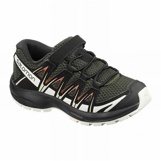 Deep Green / Black Kids' Salomon XA PRO 3D K Hiking Shoes | 267-HOIQTB