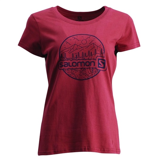 Fuchsia Women's Salomon MORNING DEW SS W Short Sleeve T Shirts | 241-HUGPVA