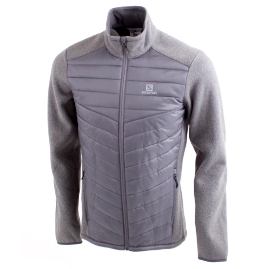 Gray Men's Salomon BISTRA HYBRID FZ M Midlayers | 241-TBMROF