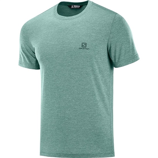 Green Men's Salomon EXPLORE PIQUE SS M T Shirts | 658-PQIGAK