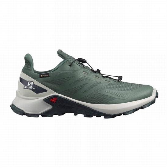 Green Men's Salomon SUPERCROSS BLAST GTX Trail Running Shoes | 053-SJHWEK