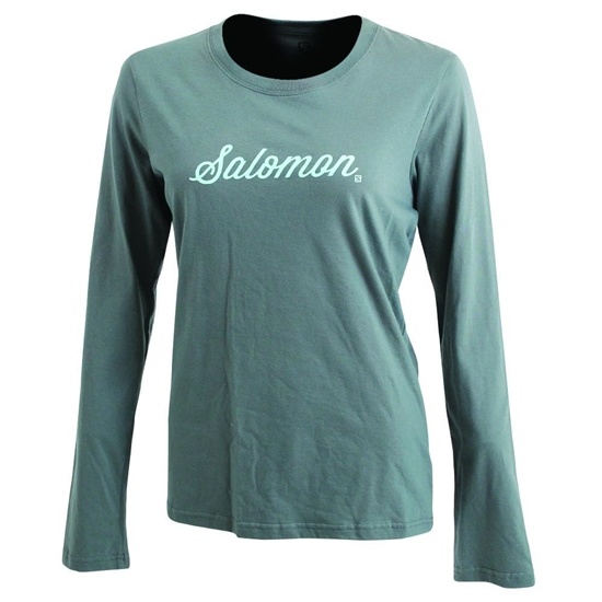 Green Women's Salomon SMOOTH LS W Long Sleeve T Shirts | 617-TBLXDP