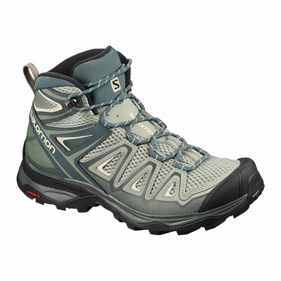 Green Women's Salomon X ULTRA MID 3 AERO Hiking Boots | 891-CXMWNF