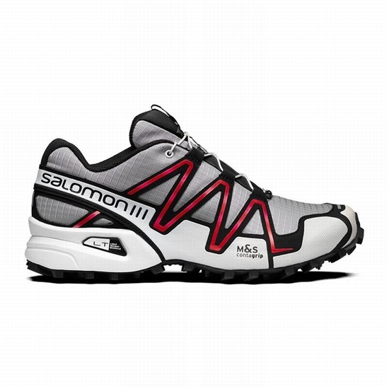 Grey / Black Men's Salomon SPEEDCROSS 3 Trail Running Shoes | 149-FPRDWY