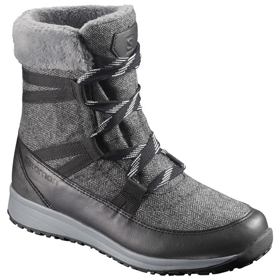 Grey / Black Women's Salomon HEIKA CS WP Winter Boots | 567-UCSKPN