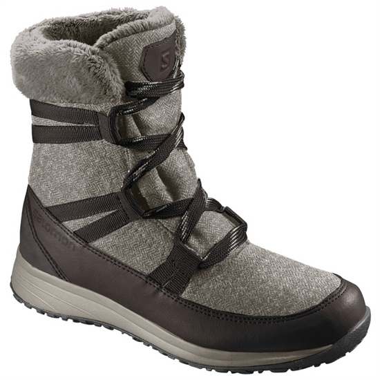 Grey / Chocolate Women's Salomon HEIKA CS WP Winter Boots | 926-ZLPBSC