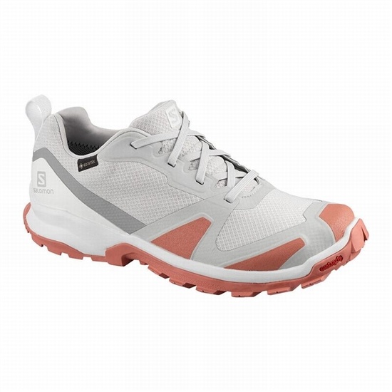 Grey / Dark Red Women's Salomon XA COLLIDER GTX W Trail Running Shoes | 210-CKWVSZ