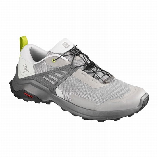 Grey / Light Green Men's Salomon X RAISE Hiking Shoes | 716-ZEORSD