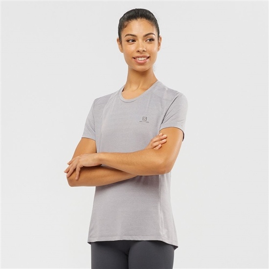 Grey Women's Salomon XA W Short Sleeve T Shirts | 206-SOXLIK