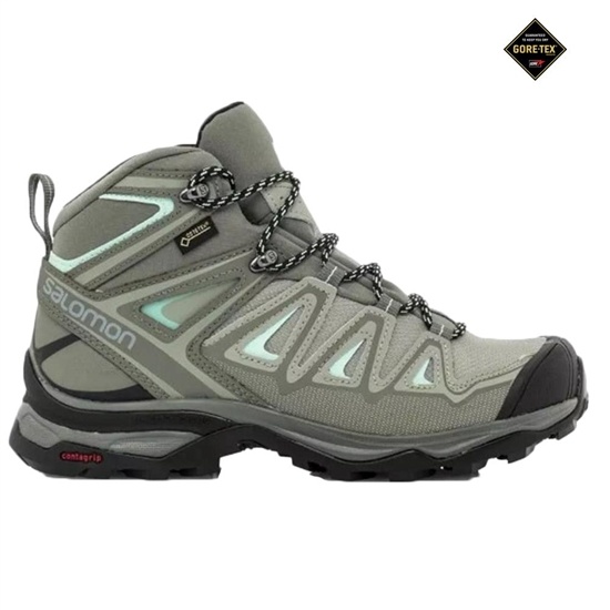 Grey Women's Salomon X ULTRA MID 3 GTX W Hiking Boots | 562-IELODF