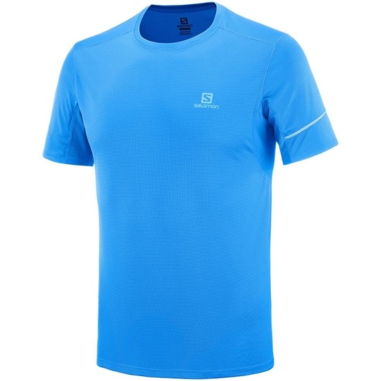 Indigo Men's Salomon AGILE SS M T Shirts | 784-WOMRHV