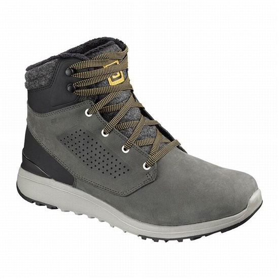 Khaki Men's Salomon UTILITY CLIMASALOMON WATERPROOF Winter Boots | 453-CPQVDM