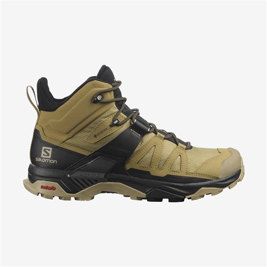 Khaki Men's Salomon X ULTRA 4 MID GORE-TEX Hiking Boots | 052-JGILHQ