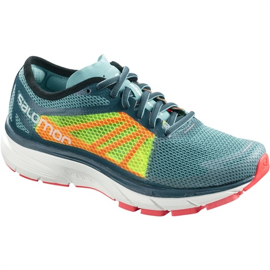 Light Blue / Yellow Women's Salomon SONIC RA W Running Shoes | 508-AQFOET