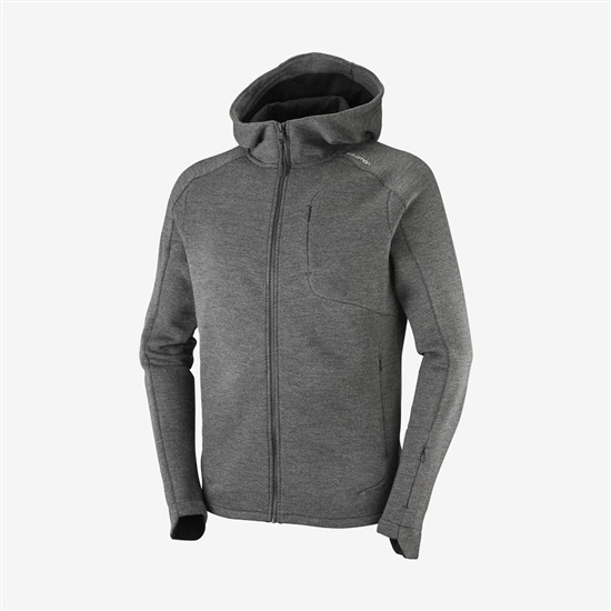 Mid Grey Men's Salomon OUTLIFE TECH LS FZ MID HOODIE M Midlayers | 605-RSFOCJ