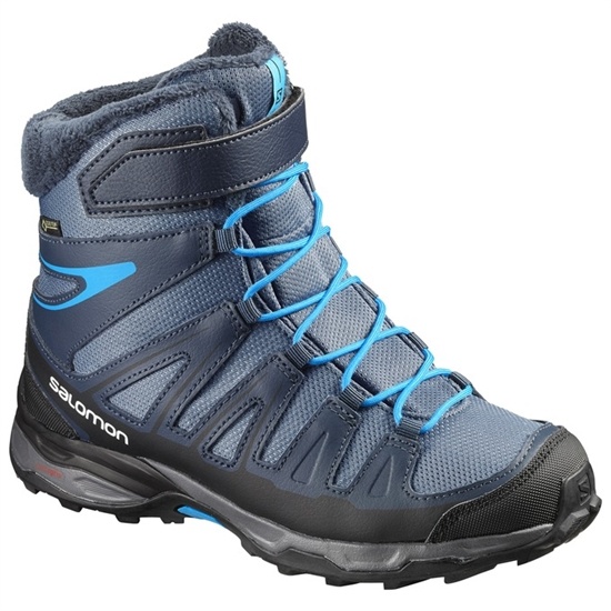 Navy / Black Kids' Salomon X-ULTRA GTX J Winter Boots | 694-YKJNQB