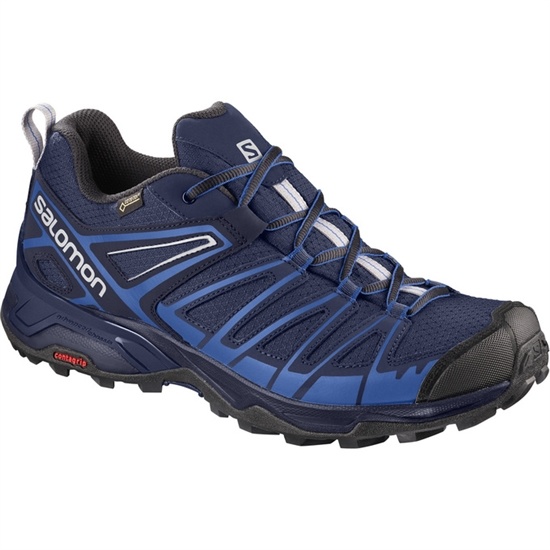 Navy / Black Men's Salomon X ULTRA 3 PRIME GTX Hiking Shoes | 380-LDNQEY