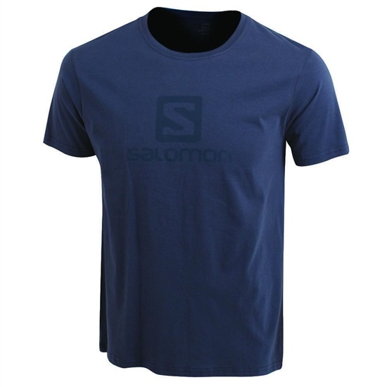 Navy Men's Salomon ACHIEVE SS M T Shirts | 607-UHZIYM