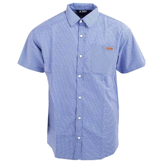 Navy Men's Salomon OXFORD SS SHIRT M Shirts | 329-CMOLPZ