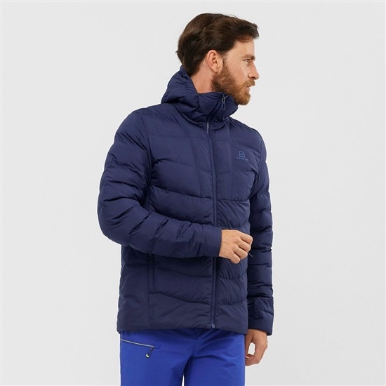 Navy Men's Salomon SIGHT STORM HOODIE Jackets | 132-OQABTH