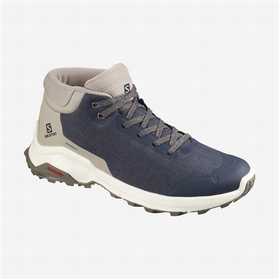 Navy Men's Salomon X REVEAL CHUKKA CLIMASALOMON WATERPROOF Winter Boots | 514-QCVNDE
