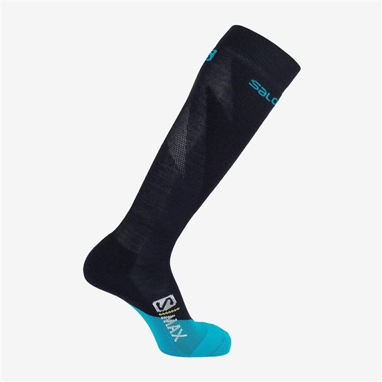 Navy Women's Salomon S MAX W Socks | 435-QEMRZS