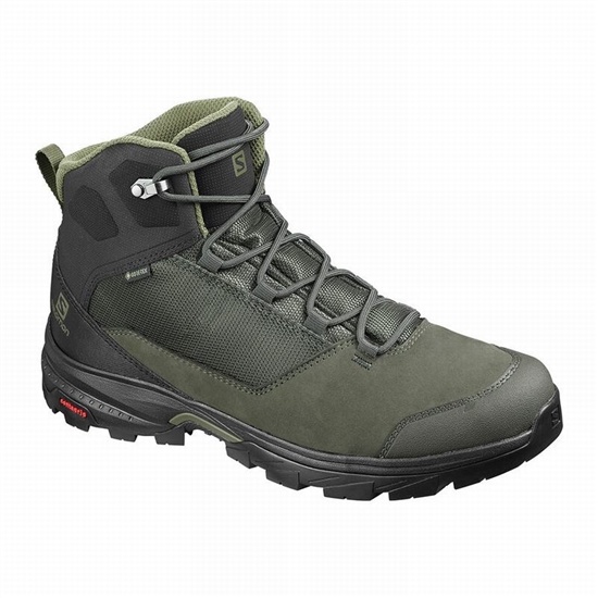 Olive / Black Men's Salomon OUTWARD GORE-TEX Hiking Boots | 157-ZKGOCU
