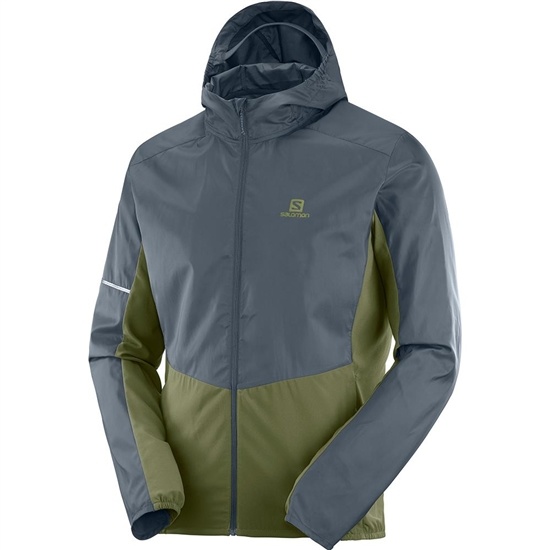 Olive Men's Salomon AGILE FZ M Jackets | 358-PCDJUH