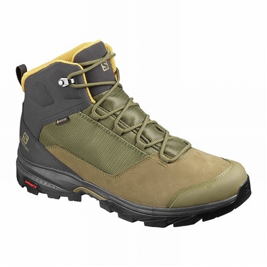 Olive Men's Salomon OUTWARD GORE-TEX Hiking Boots | 031-BMZSYC