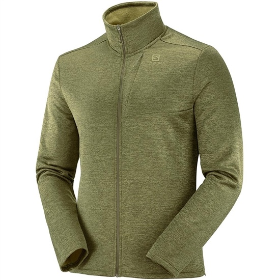 Olive Men's Salomon TRANSITION FZ MID M Midlayers | 127-ECMOHJ
