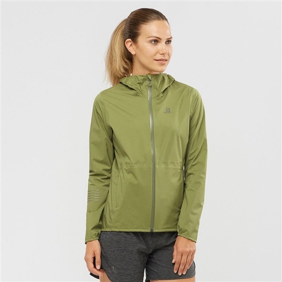 Olive Women's Salomon LIGHTNING WATERPROOF Jackets | 089-CGOPJM