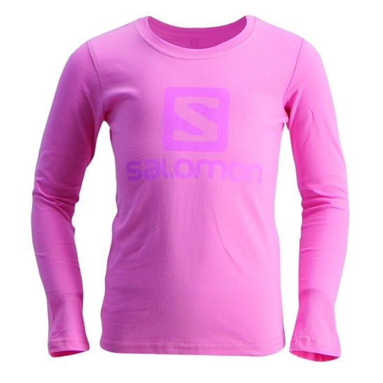 Pink Kids' Salomon WARRIOR LS G T Shirts | 698-CVZWMD