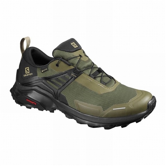 Purple / Black Men's Salomon X RAISE GORE-TEX Hiking Shoes | 148-IAGXBW