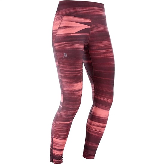 Purple Women's Salomon AGILE LONG W Tights | 479-KMURGX