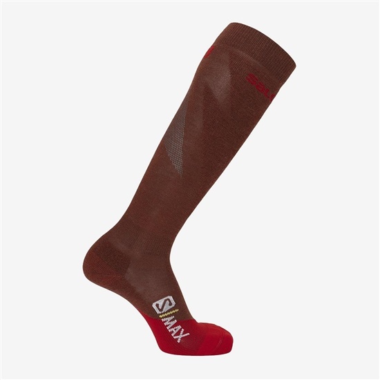 Red Men's Salomon S MAX M Socks | 057-BUXMKT