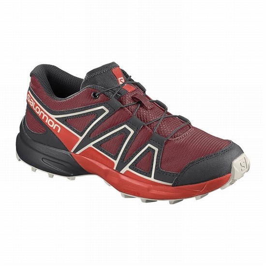 Red / Pink Kids' Salomon SPEEDCROSS Trail Running Shoes | 863-MXZLIJ