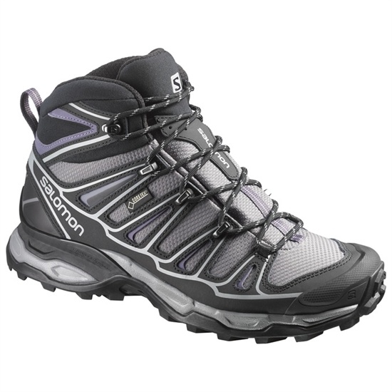 Silver / Black Women's Salomon X ULTRA MID 2 W SPIKES GTX Winter Boots | 631-PECNMK