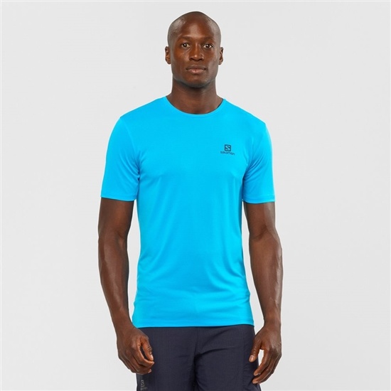 Turquoise Men's Salomon AGILE TRAINING Tops | 705-MFCOZE